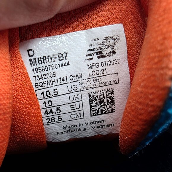 New Balance Fresh Foam 680v7 Vibrant Sky Mens 10.5 Blue Shoes Athletic Running - Picture 6 of 13